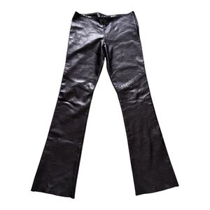 Vintage Danier Black Genuine Leather Flare/Boot Cut Pants CAD Size 2